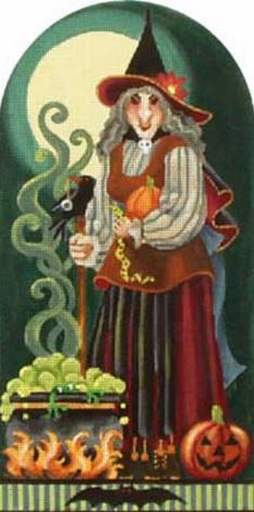 Melissa Shirley Designs Gunilda and the Cauldron Needlepoint Canvas