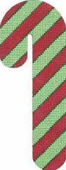 Melissa Shirley Designs Green & Red Candy Cane Needlepoint Canvas