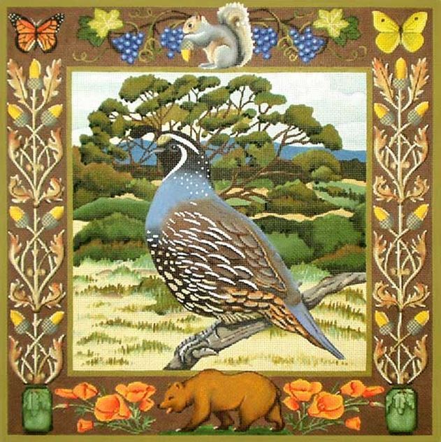 Melissa Shirley Designs Quail Needlepoint Canvas