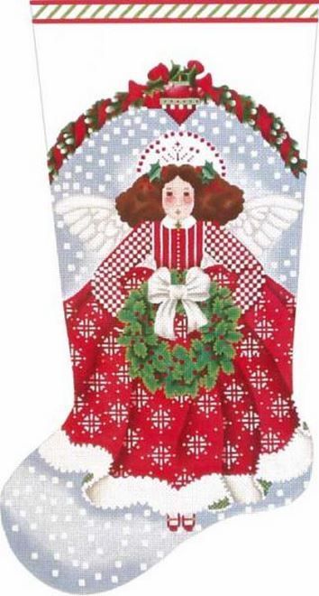 Melissa Shirley Designs Red Angel Stocking Needlepoint Canvas