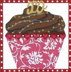 Melissa Shirley Designs Chocolate Cupcake Needlepoint Canvas