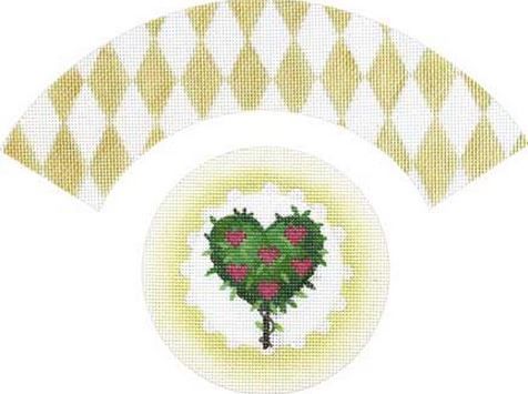 Melissa Shirley Designs Heart Topiary 3D Cupcake Needlepoint Canvas