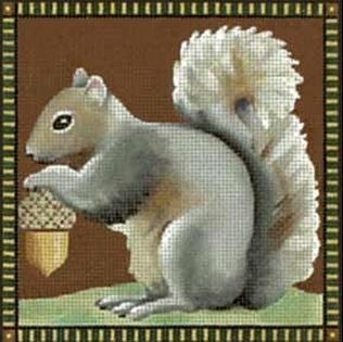 Melissa Shirley Designs Grey Squirrel B Needlepoint Canvas