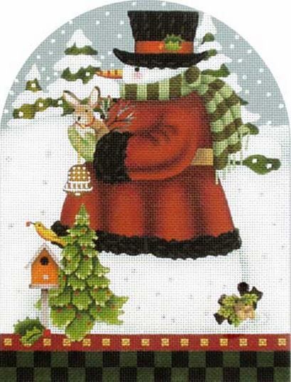 Melissa Shirley Designs Classic Snowman Dome- Wildwood Needlepoint Canvas