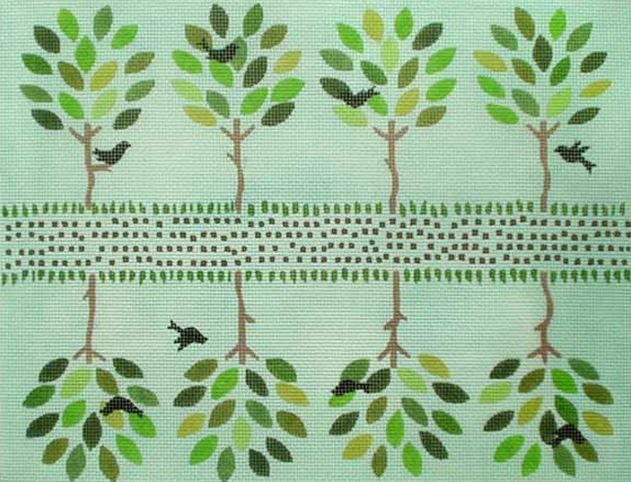 Melissa Shirley Designs Spring Trees Clutch Needlepoint Canvas