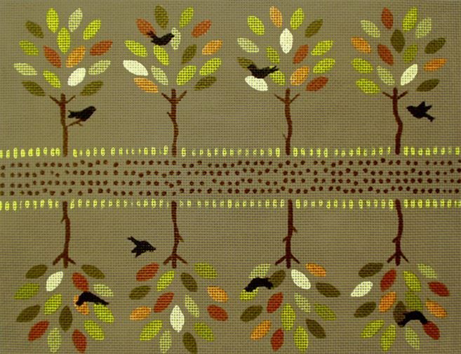 Melissa Shirley Designs Autumn Trees Clutch Needlepoint Canvas