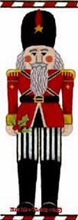 Melissa Shirley Designs Red Nutcracker w/Holly Needlepoint Canvas