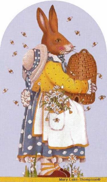 Melissa Shirley Designs Bee Bunny Needlepoint Canvas