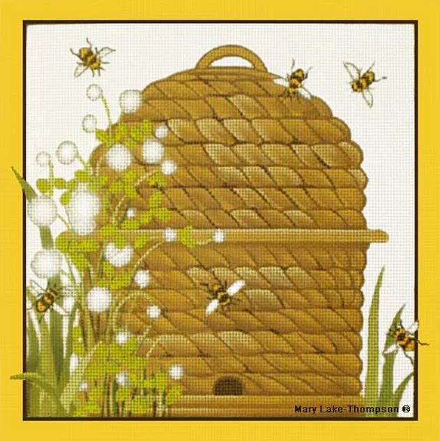 Melissa Shirley Designs Bee Skeps Needlepoint Canvas