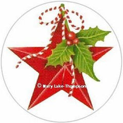 Melissa Shirley Designs Red Star Ornament 223 Needlepoint Canvas