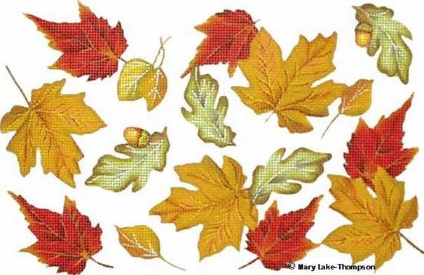 Melissa Shirley Designs Autumn Leaves MLT Needlepoint Canvas