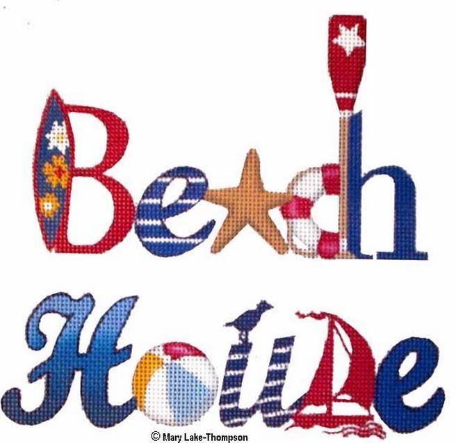 Melissa Shirley Designs Beach House Sign Needlepoint Canvas