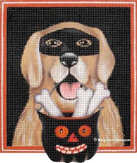 Melissa Shirley Designs Golden Lab with Cat Pail Needlepoint Canvas
