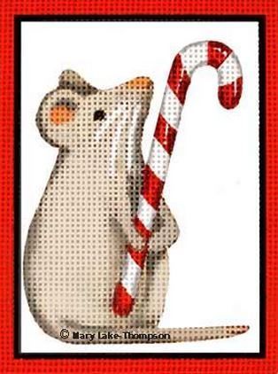 Melissa Shirley Designs Christmas Mouse-Candy Cane Needlepoint Canvas