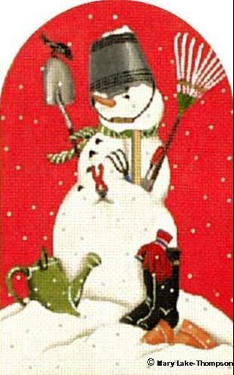 Melissa Shirley Designs Garden Snowman Needlepoint Canvas