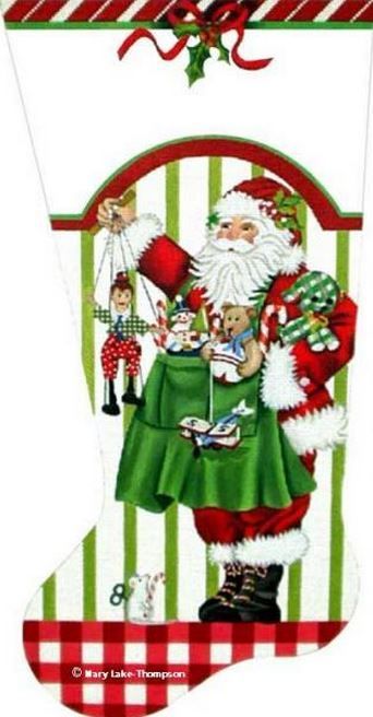 Melissa Shirley Designs Toy Santa Stocking Needlepoint Canvas