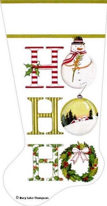 Melissa Shirley Designs Ho Ho Ho Sock Needlepoint Canvas