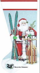 Melissa Shirley Designs Snow Santa Christmas Stocking Needlepoint Canvas