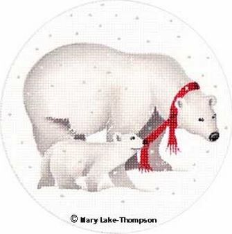 Melissa Shirley Designs Polar Bears Needlepoint Canvas