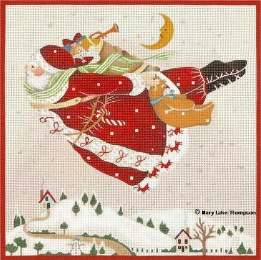 Melissa Shirley Designs Flying Santa Needlepoint Canvas