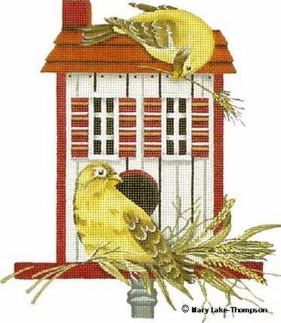 Melissa Shirley Designs Bird House Needlepoint Canvas