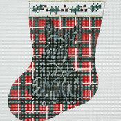 Barbara Russell Scottie Mini Stocking Needlepoint Canvas