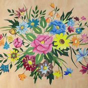 Barbara Russell Mixed Bouquet Needlepoint Canvas