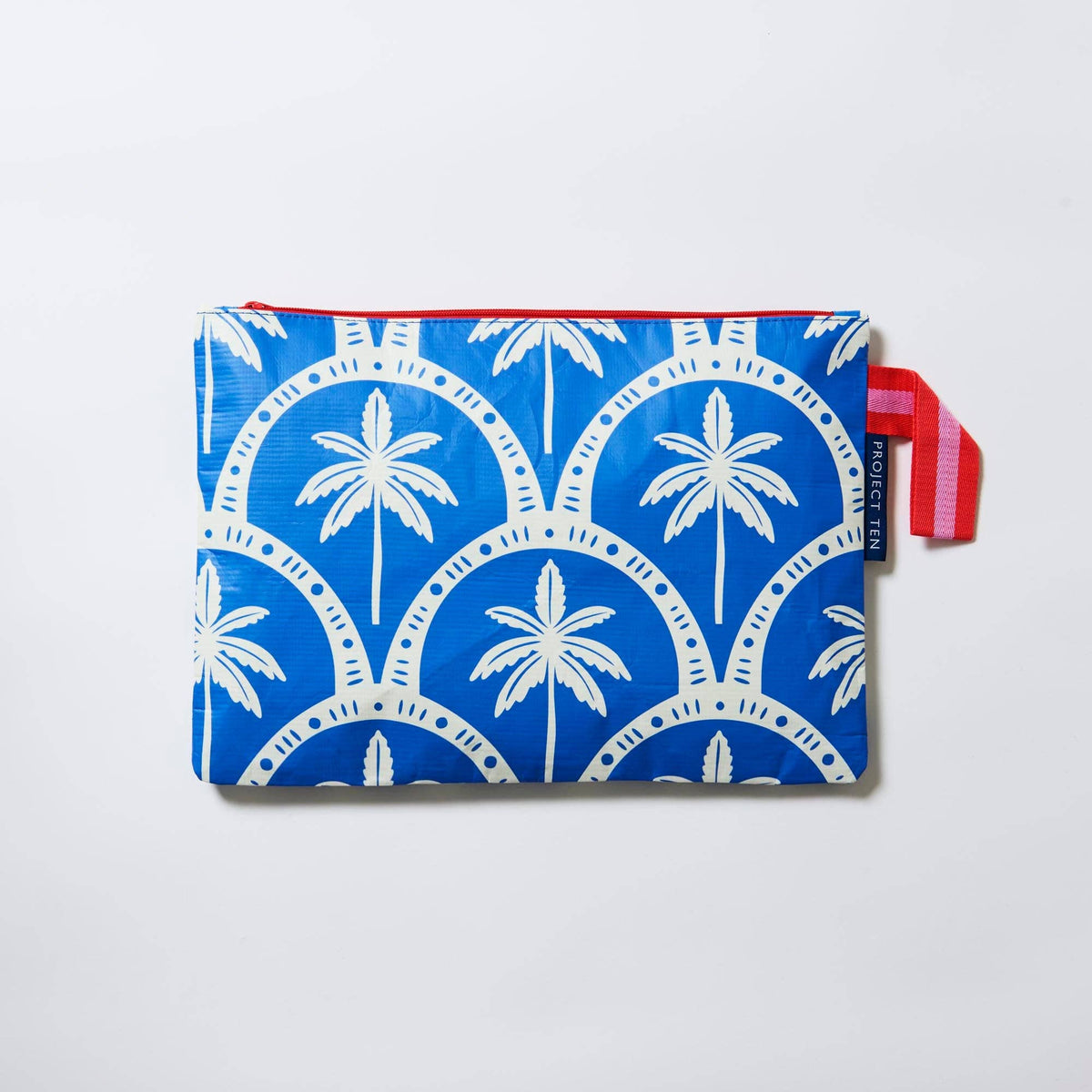 Project Ten Large Zip Project Bag - Blue Palm