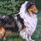 Barbara Russell Collie Dog Needlepoint Canvas