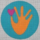 Zecca Heart In Hand Needlepoint Canvas