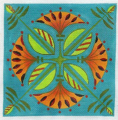 Zecca Lotus Squared with Stitch Guide 13M Needlepoint Canvas