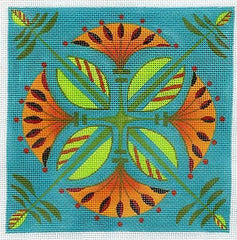 Zecca Lotus Squared w/St. Guide 18M Needlepoint Canvas