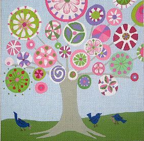 Zecca Tree of Life-Spring 13M Needlepoint Canvas