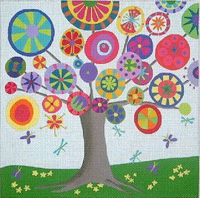 Zecca Tree of Life - Summer 13M Needlepoint Canvas