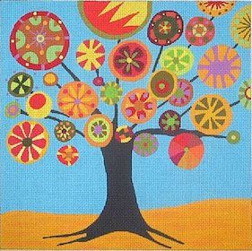 Zecca Tree of Life - Fall 13M Needlepoint Canvas