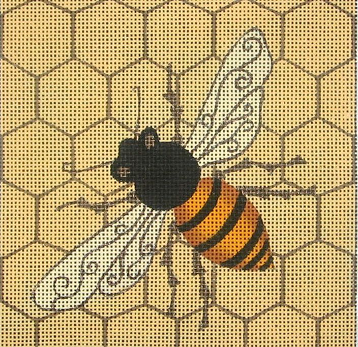 Zecca Bee Square Needlepoint Canvas