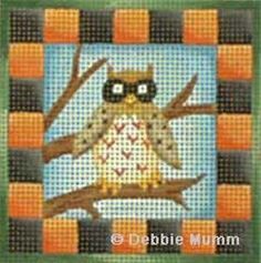 Melissa Shirley Designs Owl Check Square Needlepoint Canvas