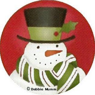 Melissa Shirley Designs Snowman w/Scarf Orn DM Needlepoint Canvas