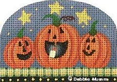 Melissa Shirley Designs Pumpkin Trio Halloween Kids Needlepoint Canvas