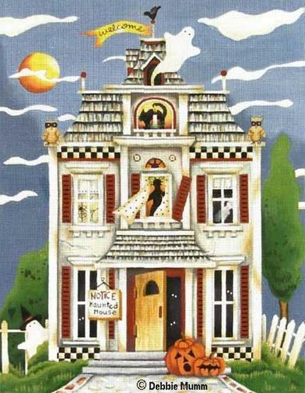 Melissa Shirley Designs Halloween house DM35 Needlepoint Canvas