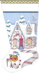 Melissa Shirley Designs Cozy Winter Cottage Stocking Needlepoint Canvas