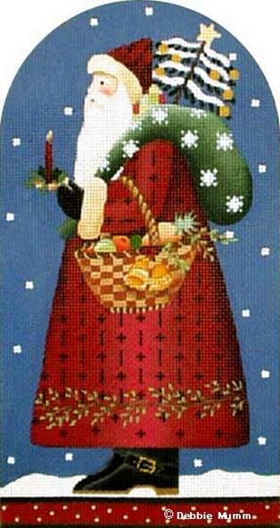 Melissa Shirley Designs Peace and Pine Santa Dome Needlepoint Canvas