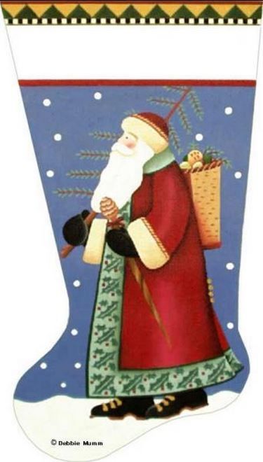 Melissa Shirley Designs Basket Santa Stocking DM Needlepoint Canvas