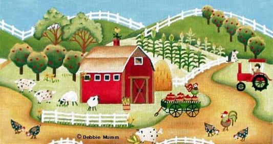 Melissa Shirley Designs Apple Cart Farm DM44 Needlepoint Canvas