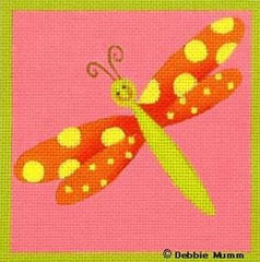 Melissa Shirley Designs Orange Dragonfly DM Needlepoint Canvas