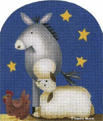 Melissa Shirley Designs Nativity - Donkey & Sheep DM Needlepoint Canvas