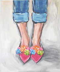 Kate Dickerson Needlepoint Collections Maren Devine Pom Pom Shoes Needlepoint Canvas