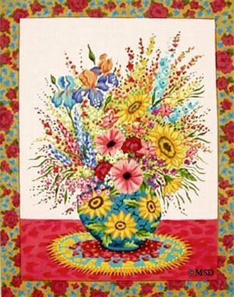 Melissa Shirley Designs Sunflower Bouquet Needlepoint Canvas