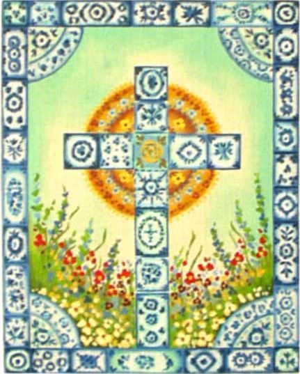 Melissa Shirley Designs Cross in the Meadow Needlepoint Canvas
