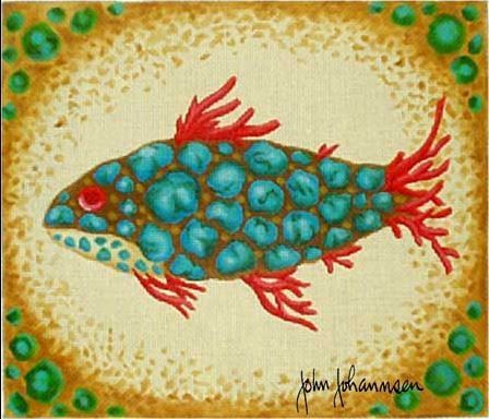 Melissa Shirley Designs Stoned Fish Needlepoint Canvas